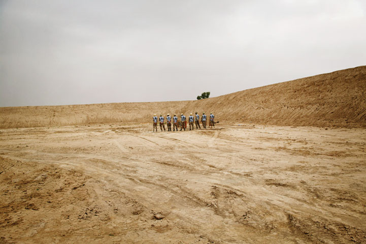 Iraqi army officers at a training camp south of Baghdad. Iraq 2005.