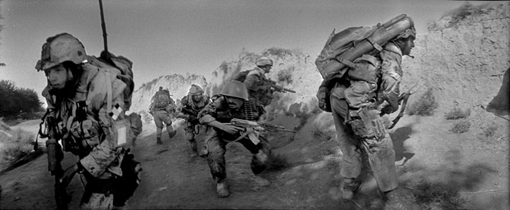 Canadian soldiers engage Taliban. Kandahar, Afghanistan 2007.